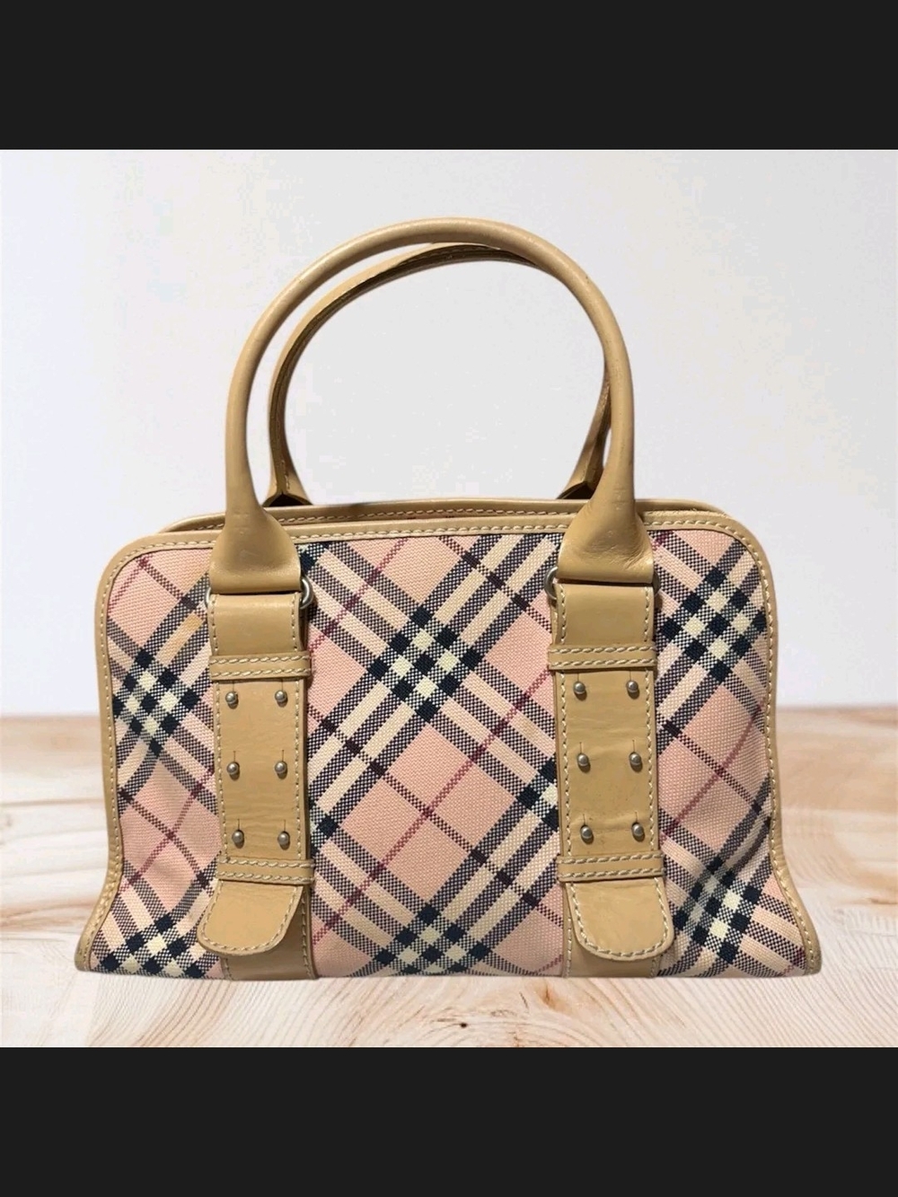 Pink Nova Check Burberry Plaid Hand Bag
